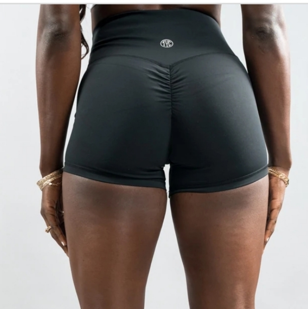 Til You Collapse Black Scrunch Shorts Small